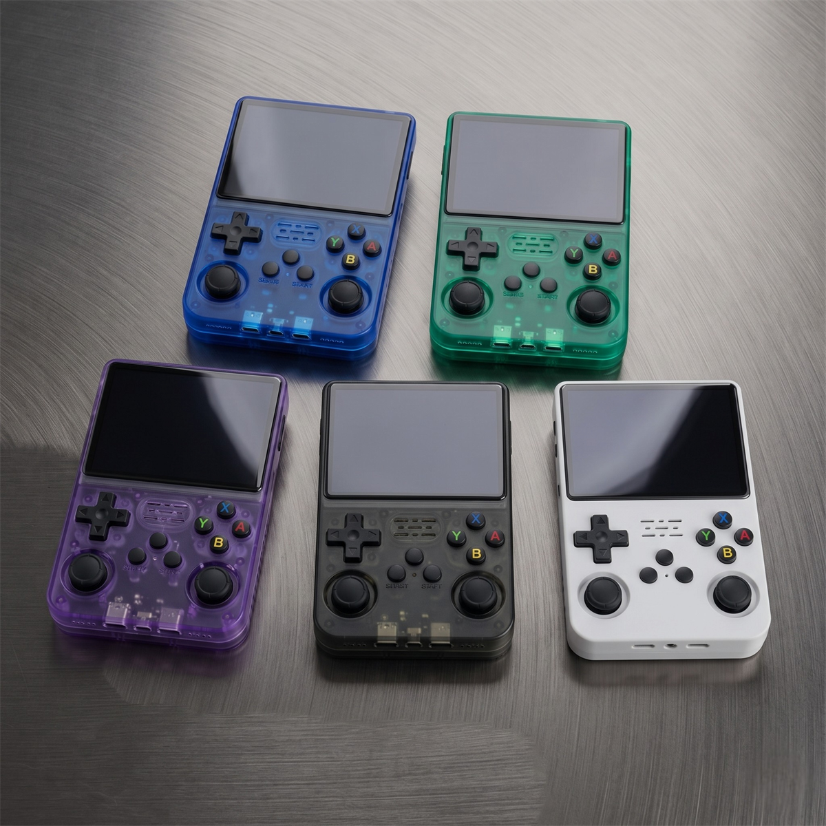 All five R36S color options lined up together